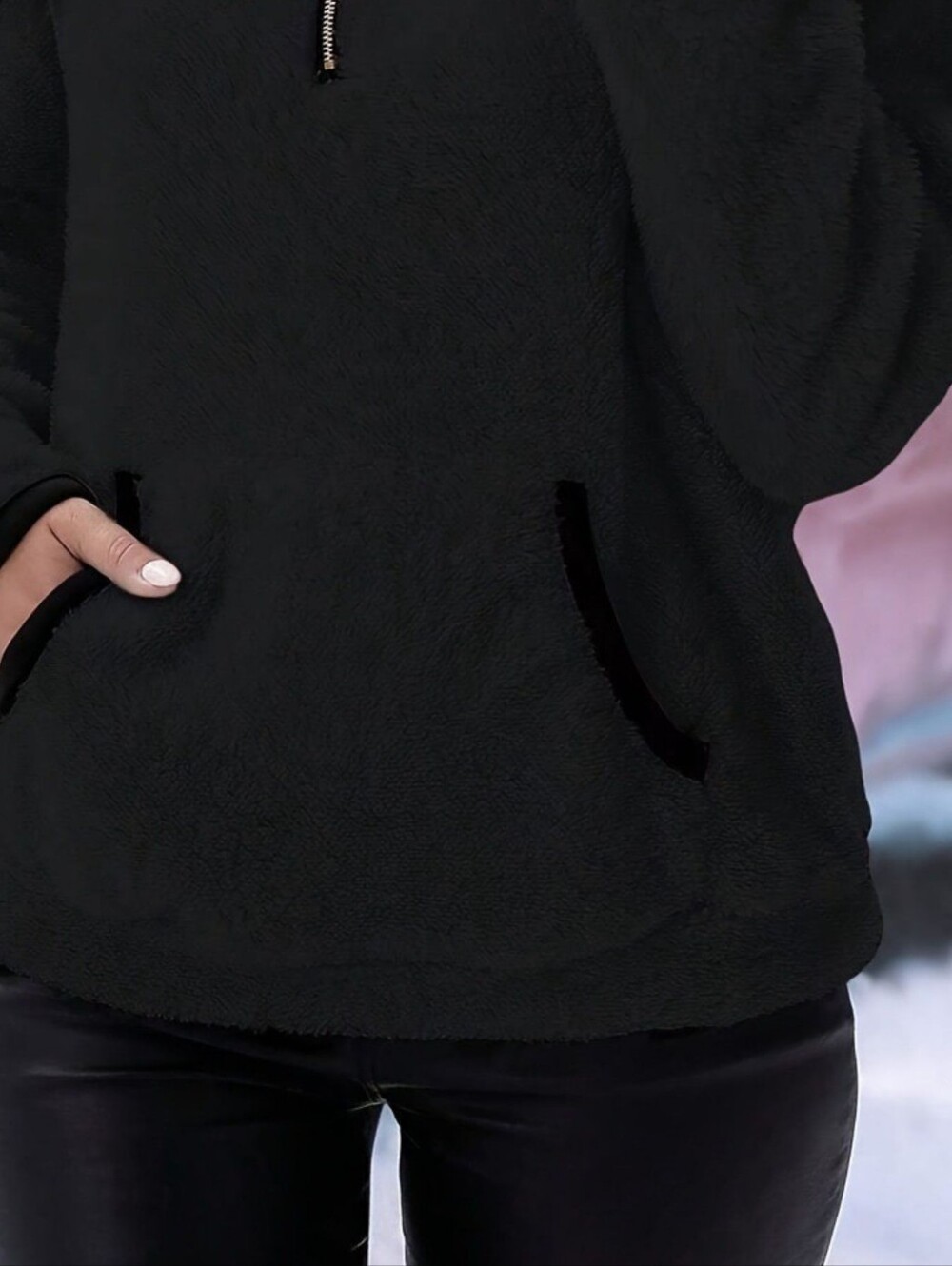 Lazy Mornings Fleece Sweatshirt - Black - Picture 5 of 5